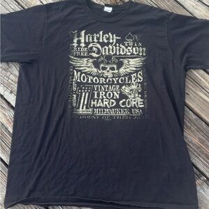 Harley-Davidson Black and Gold Graphic Tee